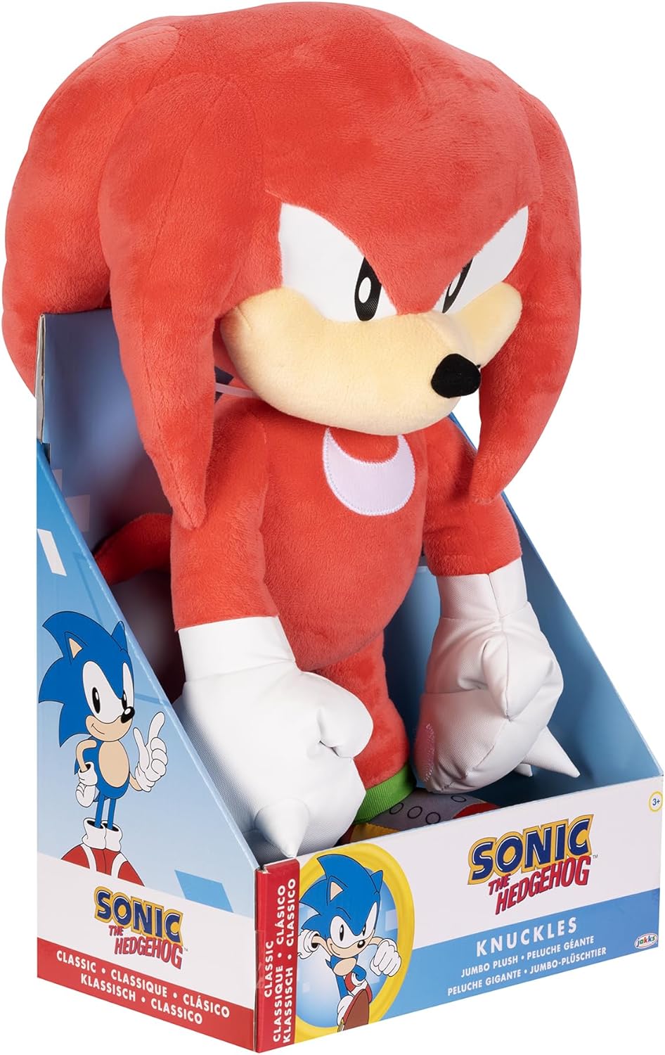 Plush toy of Knuckles from Sonic the Hedgehog in packaging
