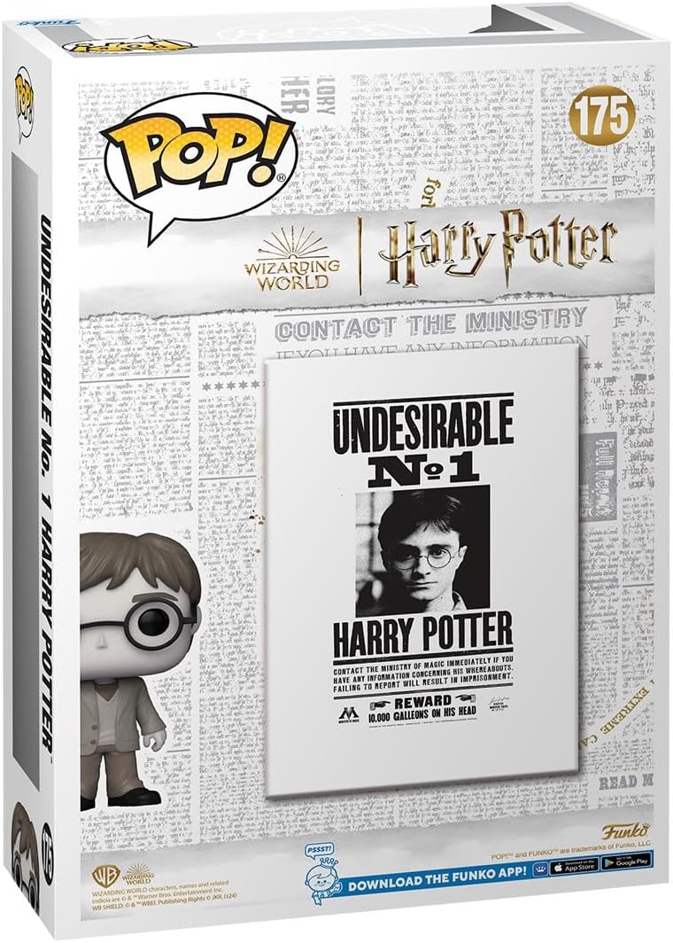 Funko Pop! Harry Potter packaging with character and poster design.