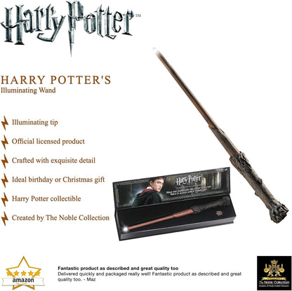 Harry Potter illuminating wand with packaging on a white background