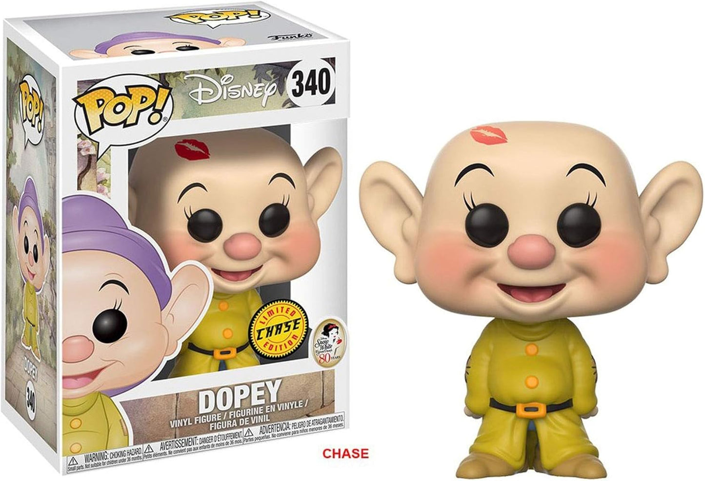 Funko Pop! Disney Dopey figure with packaging on a white background