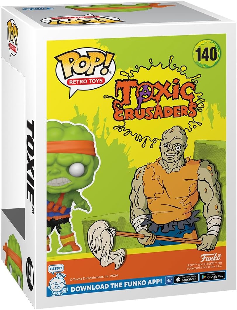 Funko Pop! Toxic Crusaders toy figure packaging with characters and Funko logo.