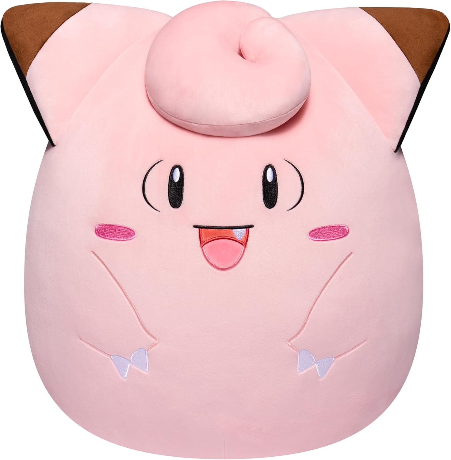 Plush toy Clefairy with a cartoonish design on a white background