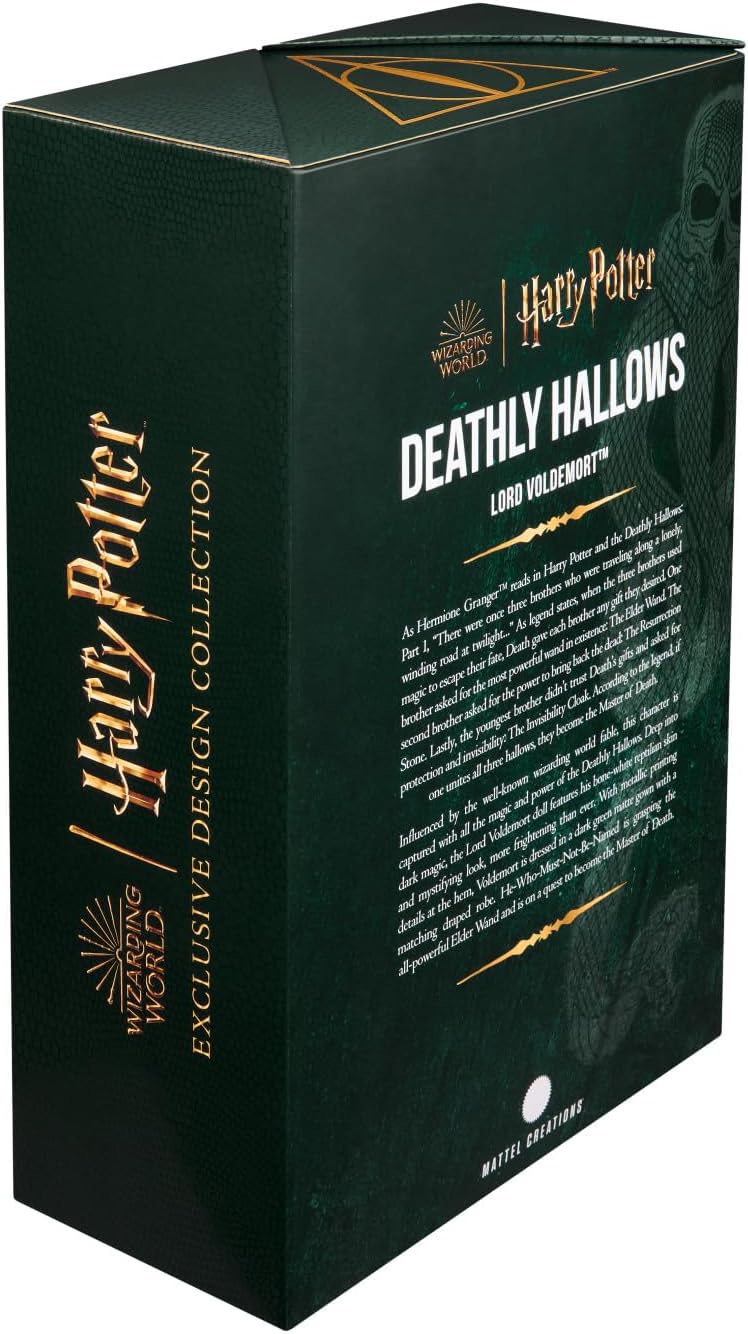 Harry Potter 'Deathly Hallows' book collection box with green and gold design
