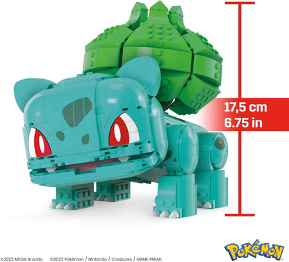 Toy figure of a Pokémon with dimensions displayed on a white background