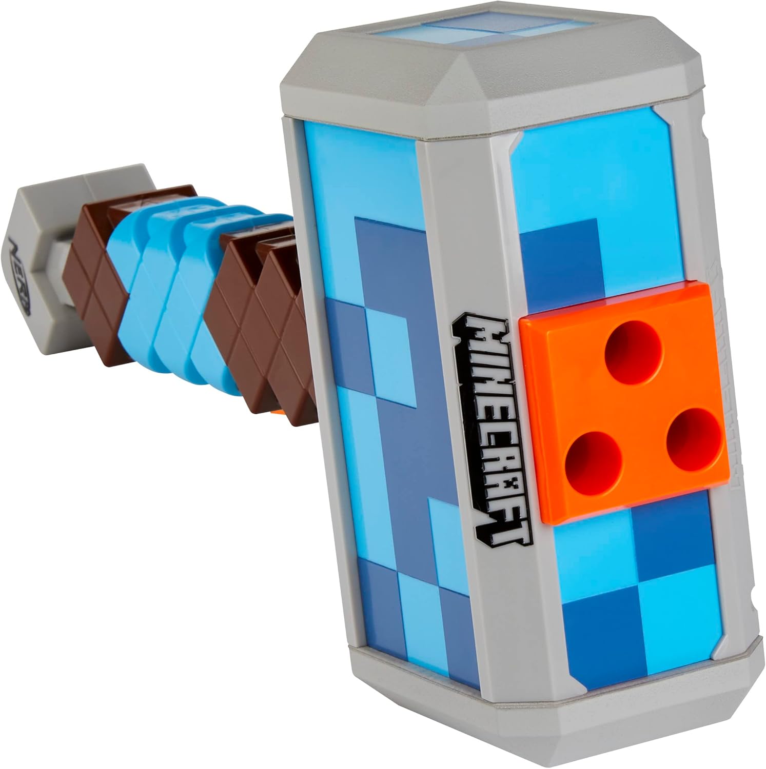 Toy Hammer with a Minecraft design on a white background