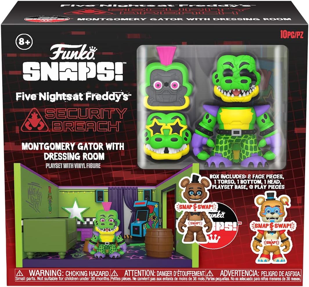 Funko Five Nights at Freddy's Montgomery Gator with Dressing Room toy set packaging