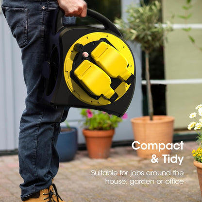 SLx Outdoor Heavy Duty Extension Lead - Waterproof - 30m - 2 Socket Extension Reel