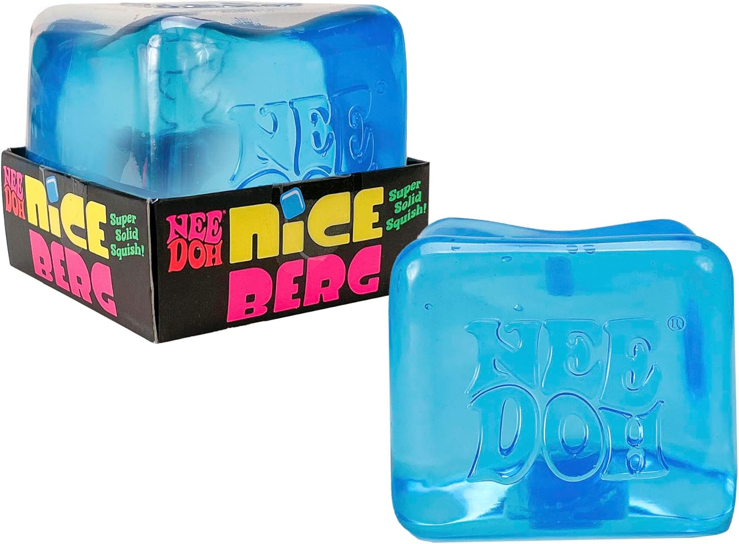 Blue 'Nice Berg' product with packaging on a white background