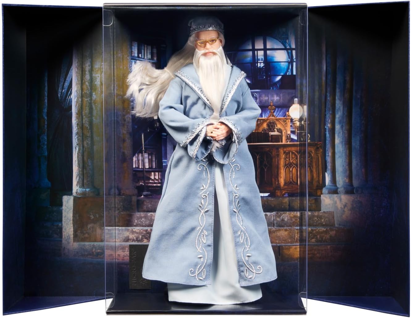 Toy figure of Albus Dumbledore a character in a detailed box set with a magical setting