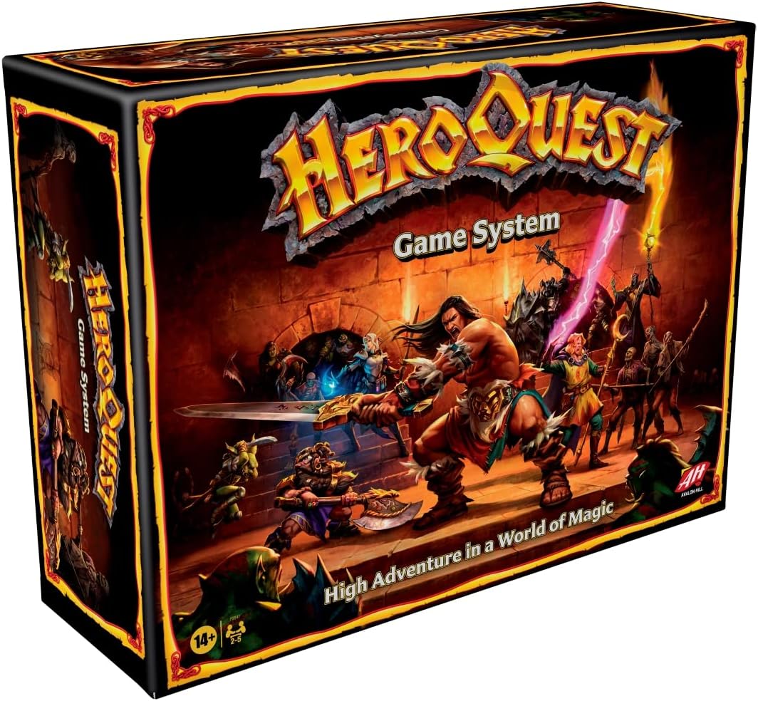HeroQuest Game System box with fantasy artwork and text