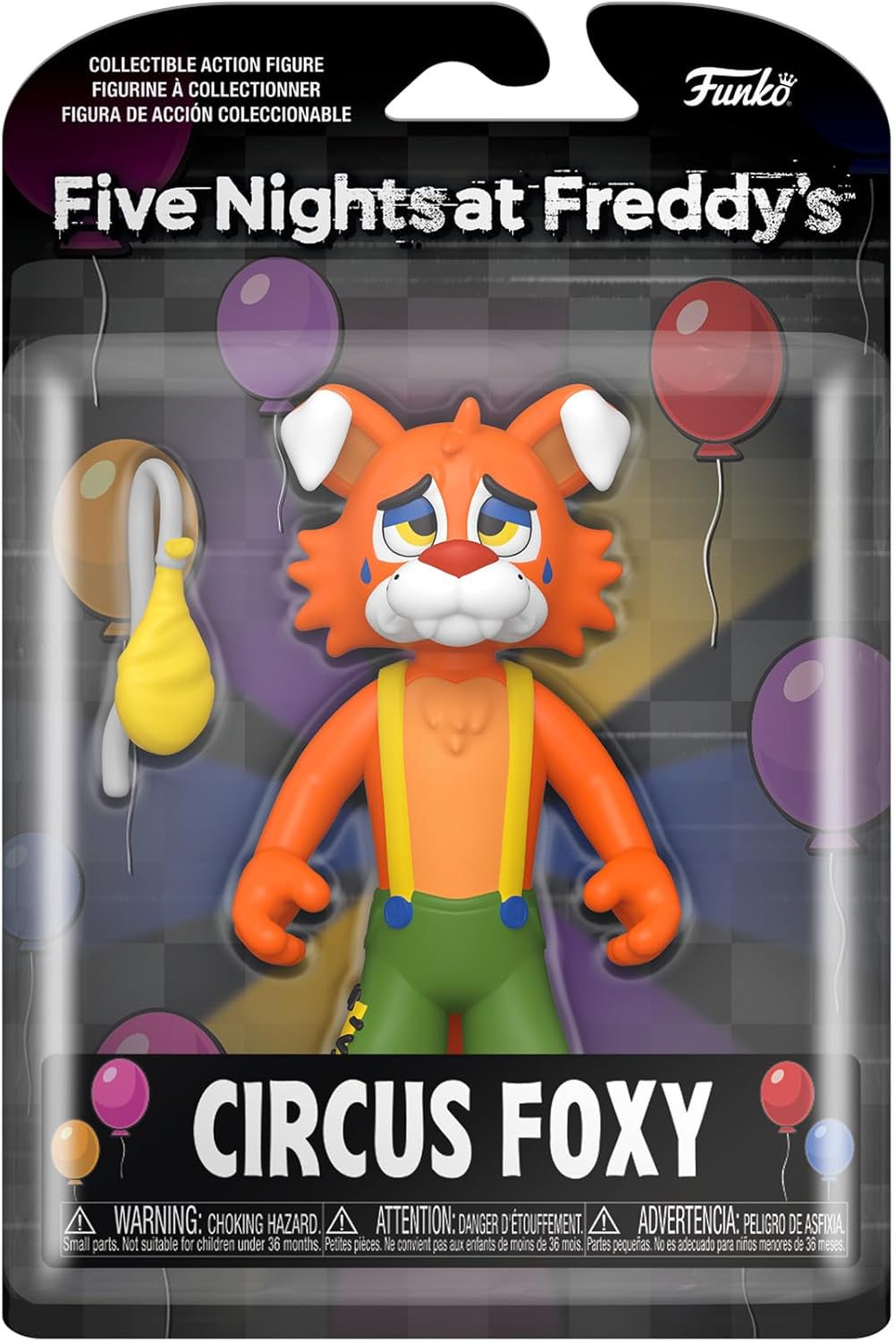 Circus Foxy action figure packaging from Five Nights at Freddy's series by Funko.