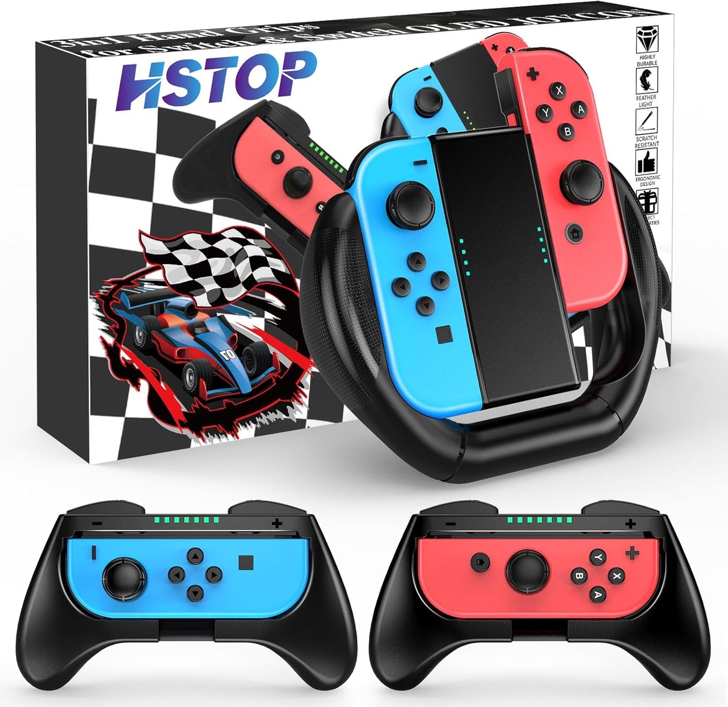 Nintendo Switch/Switch OLED Joy-Con,3 in1 Switch Racing Wheels Joycon Handle