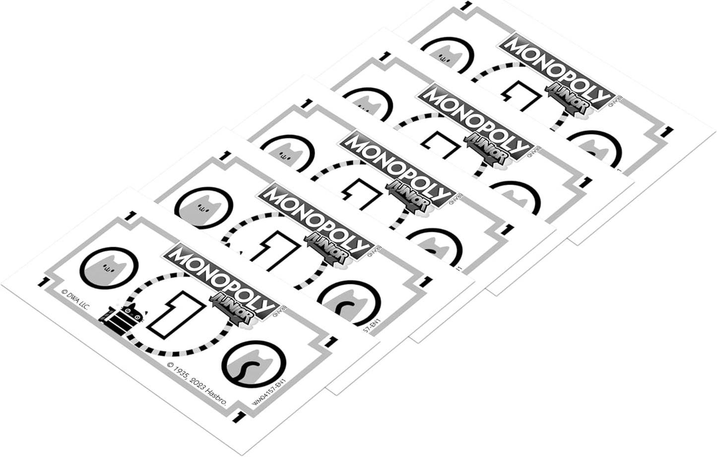 Multiple Monopoly game boards arranged in a grid on a white background