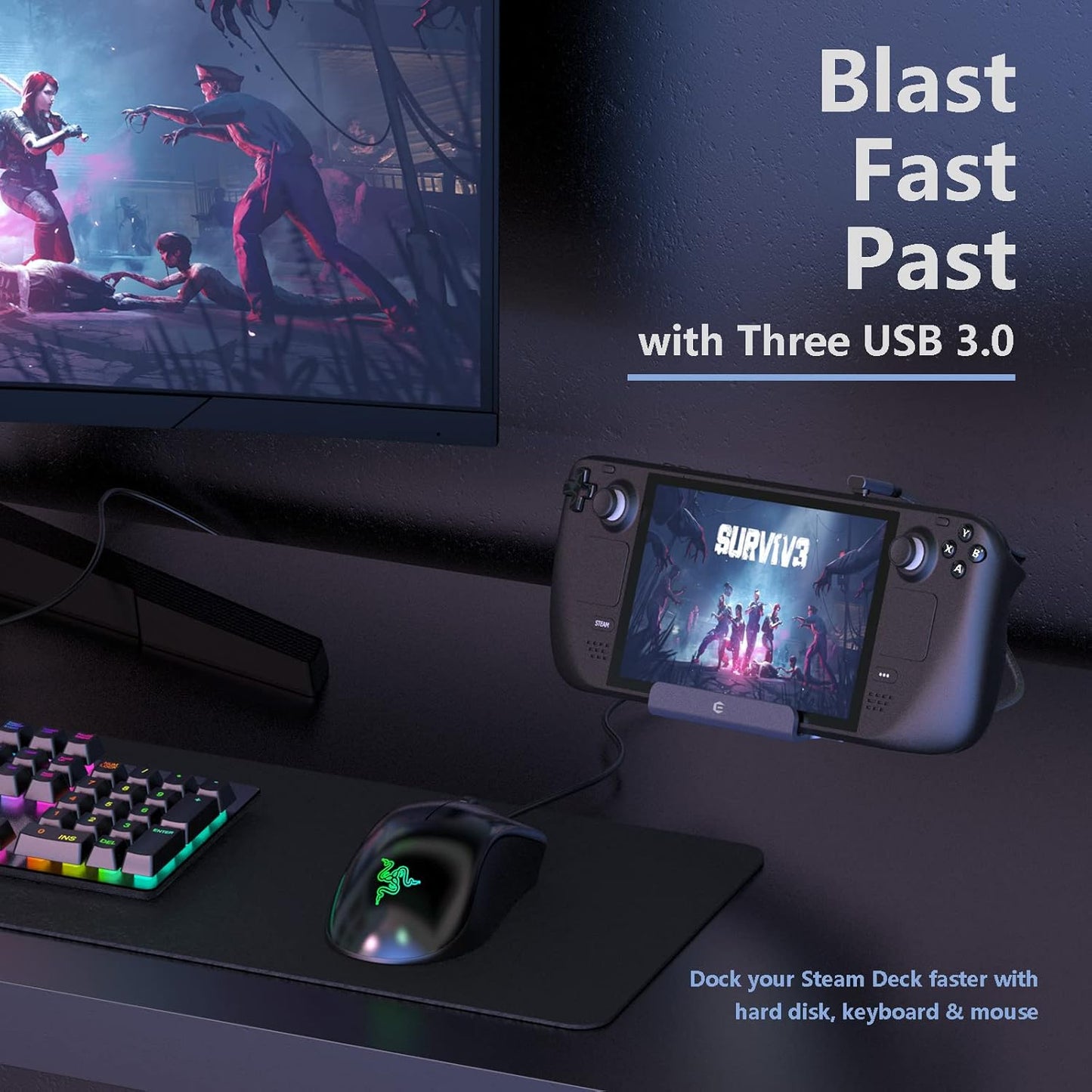 Steam Deck Charging Dock 6-in-1 Docking Station