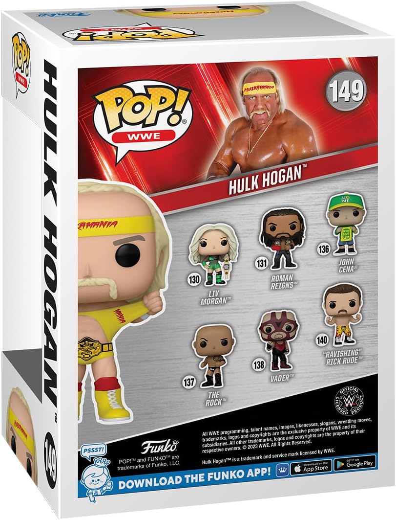 Funko Pop! Hulk Hogan packaging with multiple figures and branding.
