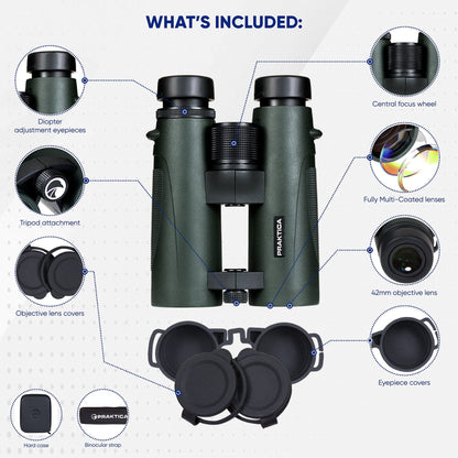 PRAKTICA Ambassador ED 8x42mm Binoculars - Green