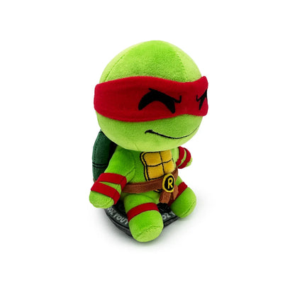TMNT Plush toy of a green turtle character with a red mask on a white background