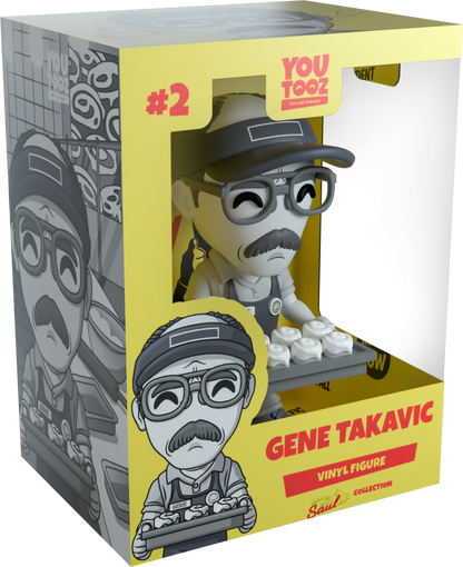 Boxed vinyl figure of Gene Takavic from 'YouTooz' branding
