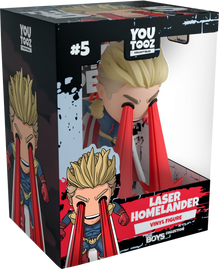 Boxed vinyl figure of The Boys: Laser Homelander, featuring 'You Tooz' branding.