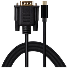 USB-C 3.1 to VGA Full HD 60Hz Cable (Supports Alt Mode) - Black, 1.8m