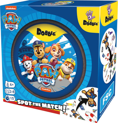 Paw Patrol Dobble game box with cartoon characters and branding