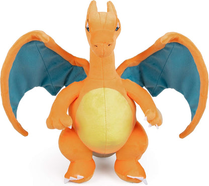Plush toy of Charizard on a white background