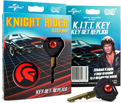 Knight Rider K.I.T.T. key set replica with packaging featuring the Knight Rider car and Michael Knight.