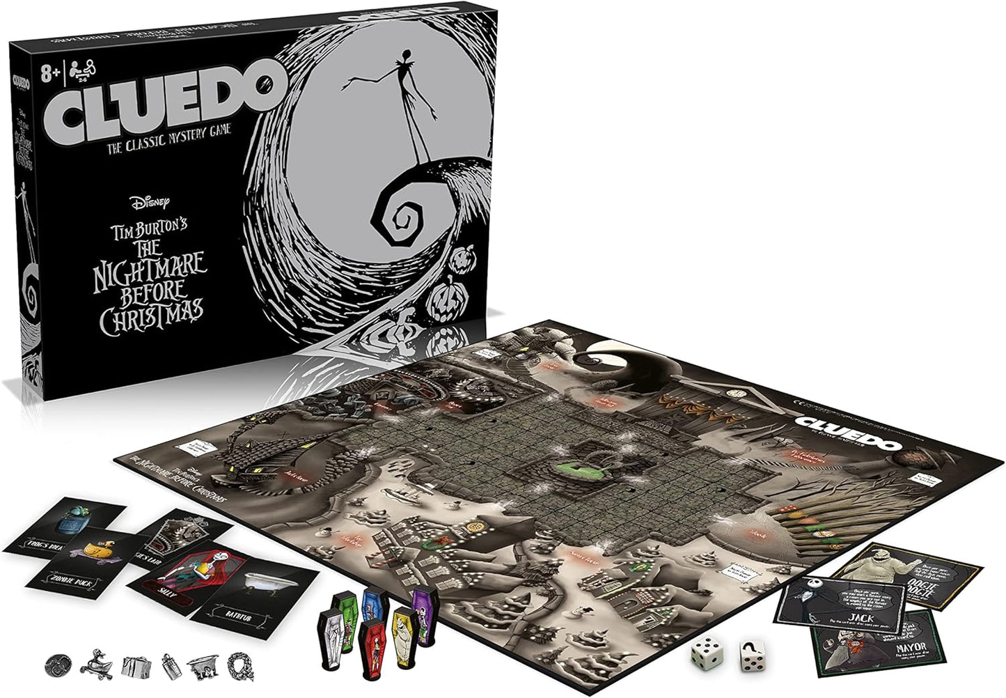 Cluedo board game set with Tim Burton's 'The Nightmare Before Christmas' theme
