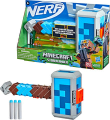 Nerf Minecraft Stormlander toy with packaging on a white background