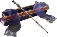 Wand and scarf set with a box on a white background