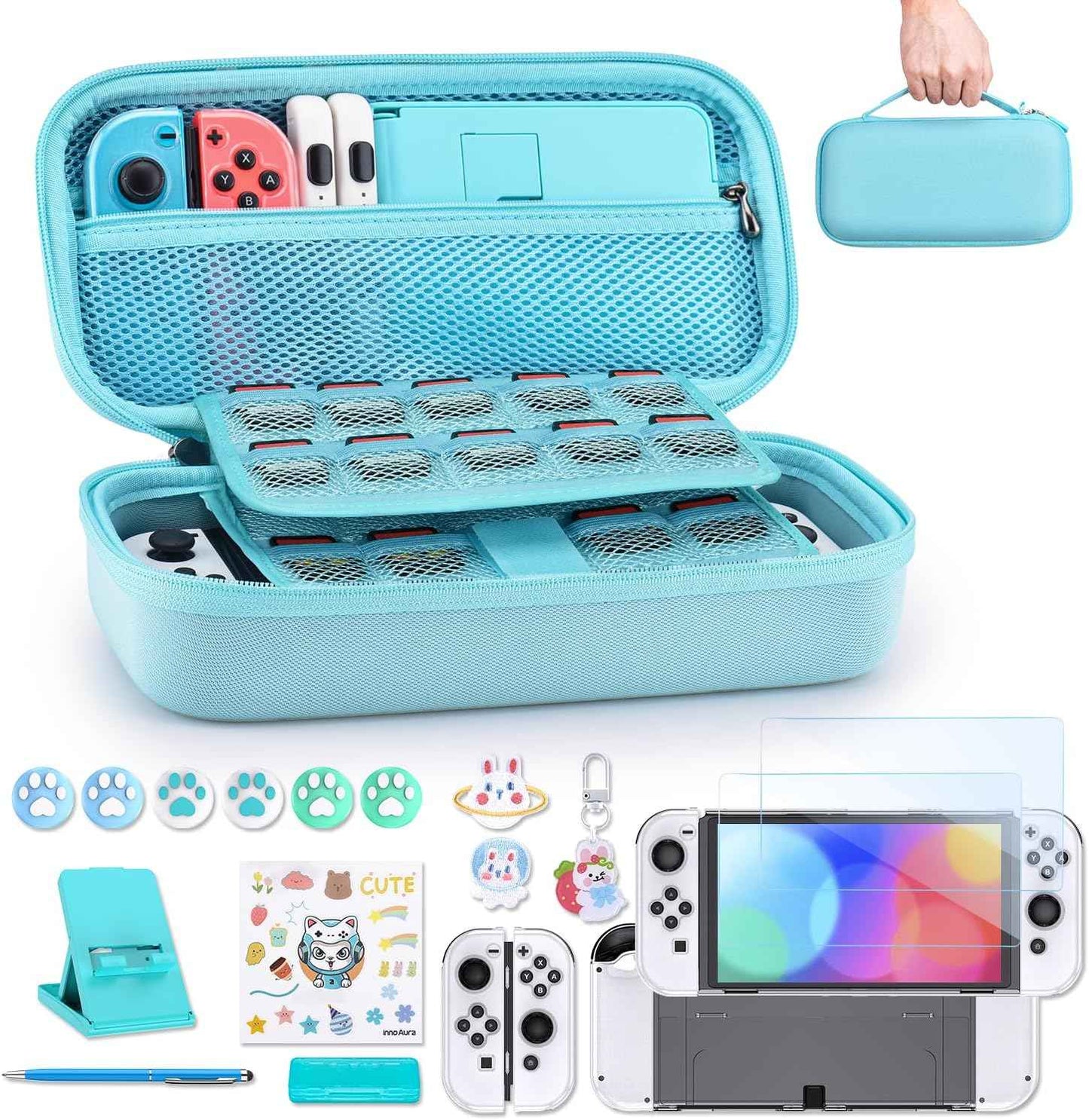 Nintendo Switch OLED Case 19-in-1 Bundle Carrying Case With Loads of Extras!