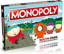 Monopoly South Park edition packaging with characters on a grassy background