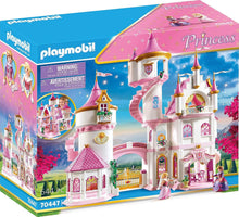Playmobil princess castle toy set packaging with colorful design