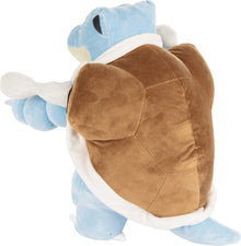 Pokémon Blastoise Plush toy of a turtle-like creature with blue and brown colors on a white background