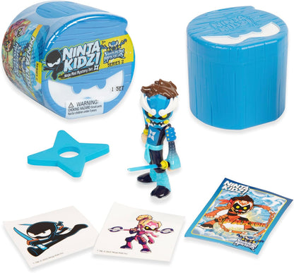 Ninja Kidz toy set with figure, packaging, and accessories on a white background