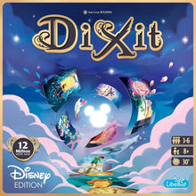 Dixit board game box with colorful illustrations and Disney branding