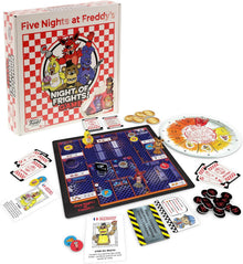 Five Nights at Freddy's board game set with components and packaging on a white background