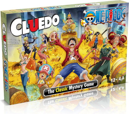 Cluedo board game box featuring One Piece characters on a colorful background