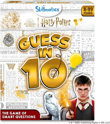 Skillmatics Harry Potter Guess in 10 game box with a young man and owl illustration.