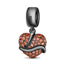 Black and Orange Serpent Heart Charm