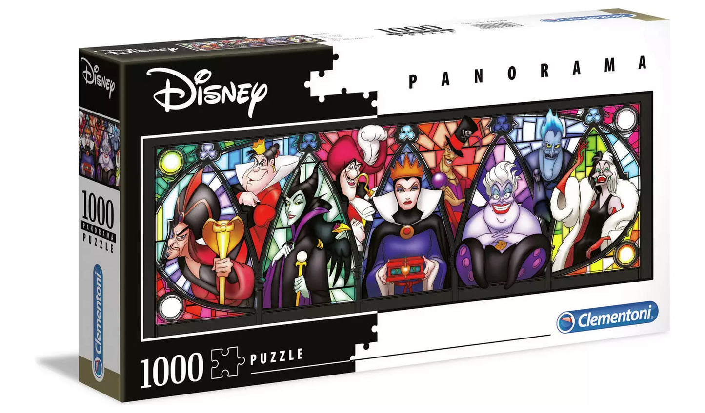 Disney Panorama puzzle box with stained glass-style artwork on a white background