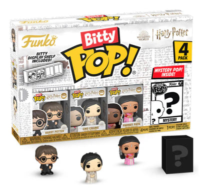 Funko Bitty Pop! Harry Potter 4-pack with figures and packaging on a white background