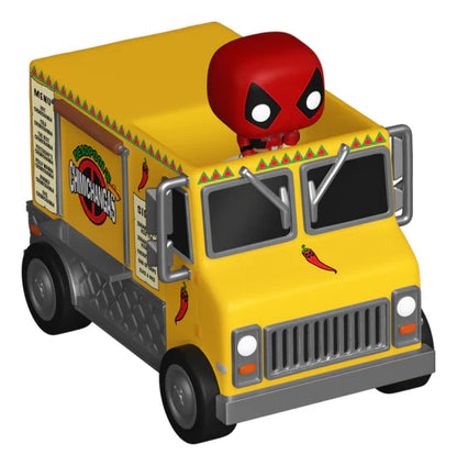 Toy truck with a character on top against a white background