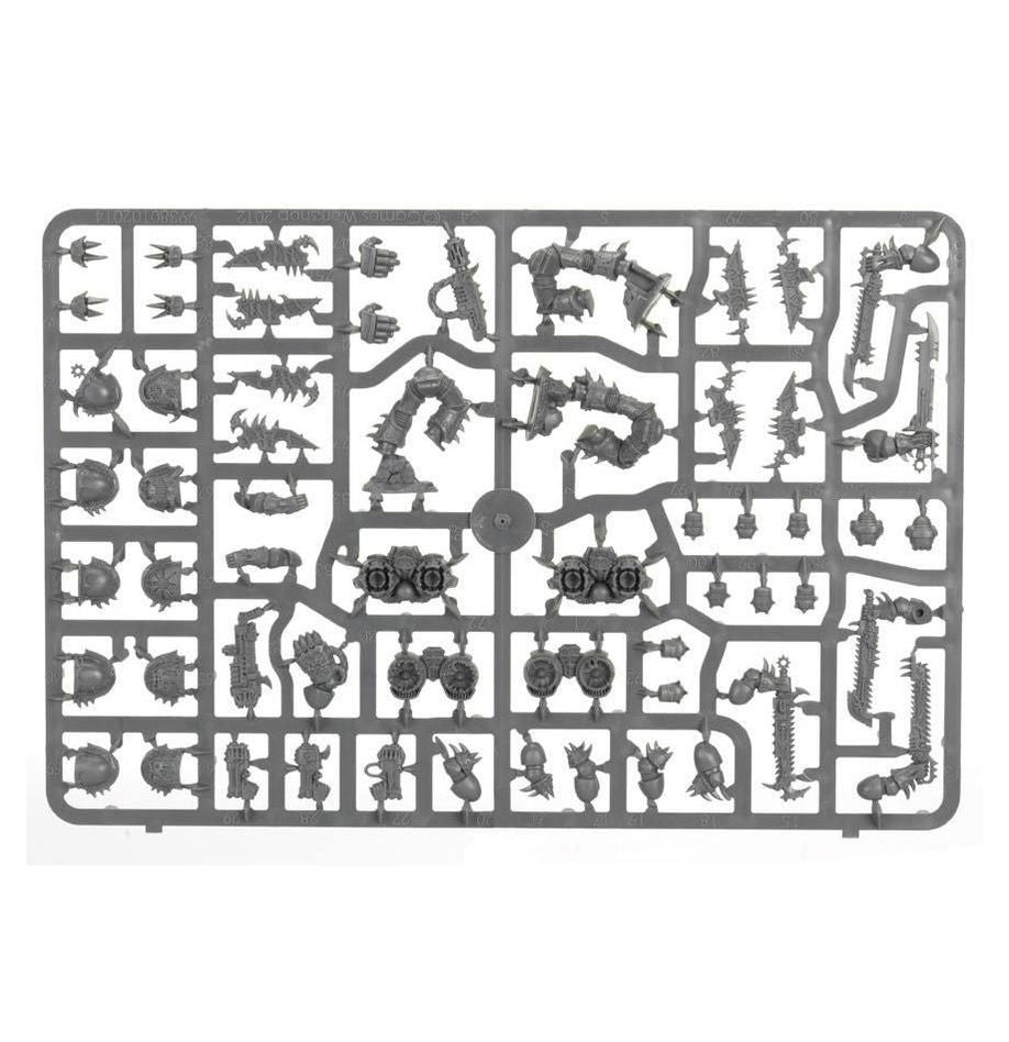 Plastic model kit parts on a white background