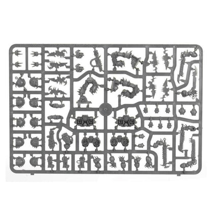 Plastic model kit parts on a white background