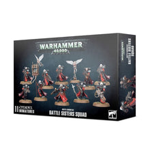 Warhammer 40,000 Battle Sisters Squad miniatures packaging on a white background