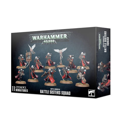 Warhammer 40,000 Battle Sisters Squad miniatures packaging on a white background