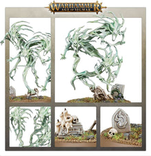 Collage of Warhammer Age of Sigmar figurines with detailed scenery.