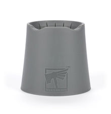 Gray paint pot with logo for Warhammer on a white background