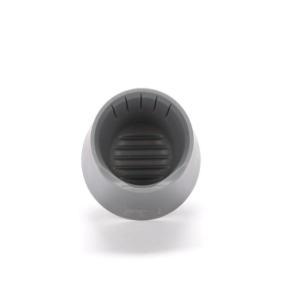 Gray paint pot with logo for Warhammer on a white background